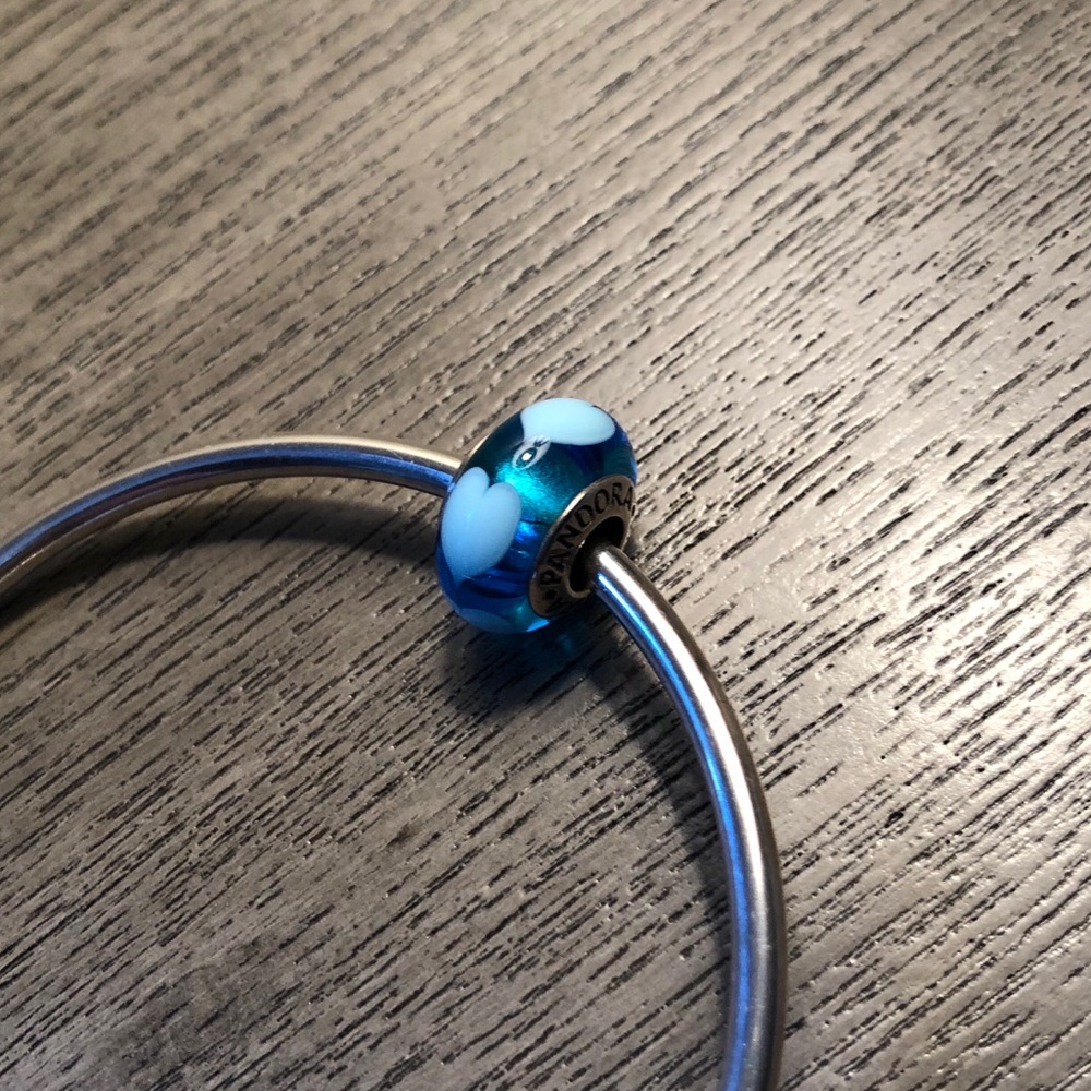 Pandora Murano glass blue heart bead